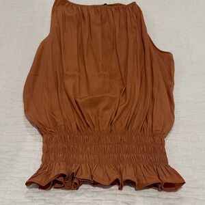 Burnt Orange  Sleeveless Blouse